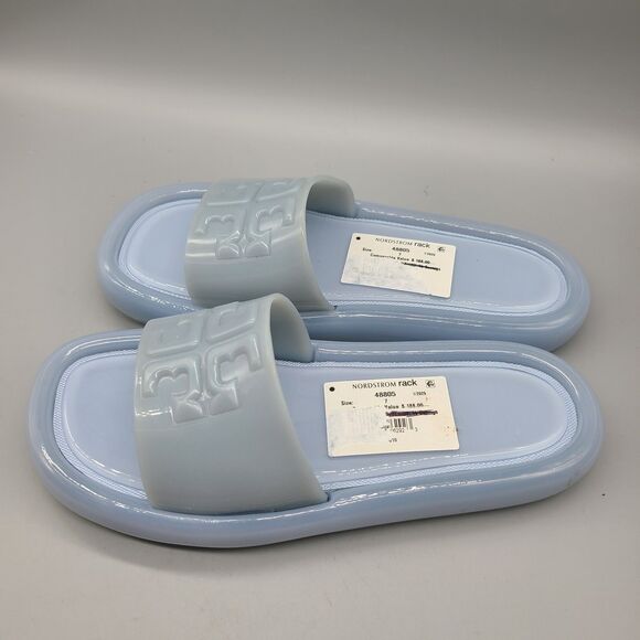 Tory Burch Bubble Jelly Slides Sandals Dew Blue Womens Beach Shower Size 7 NEW - Picture 4 of 7